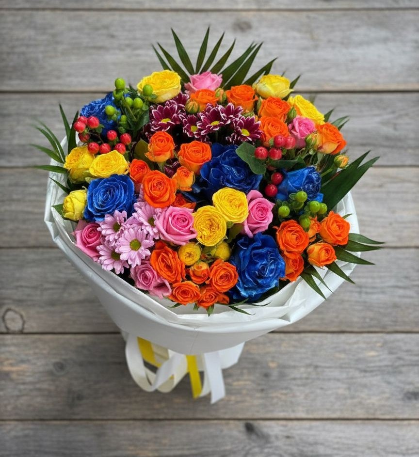 Букет цветов из: Розы и Хризантемы в Туме