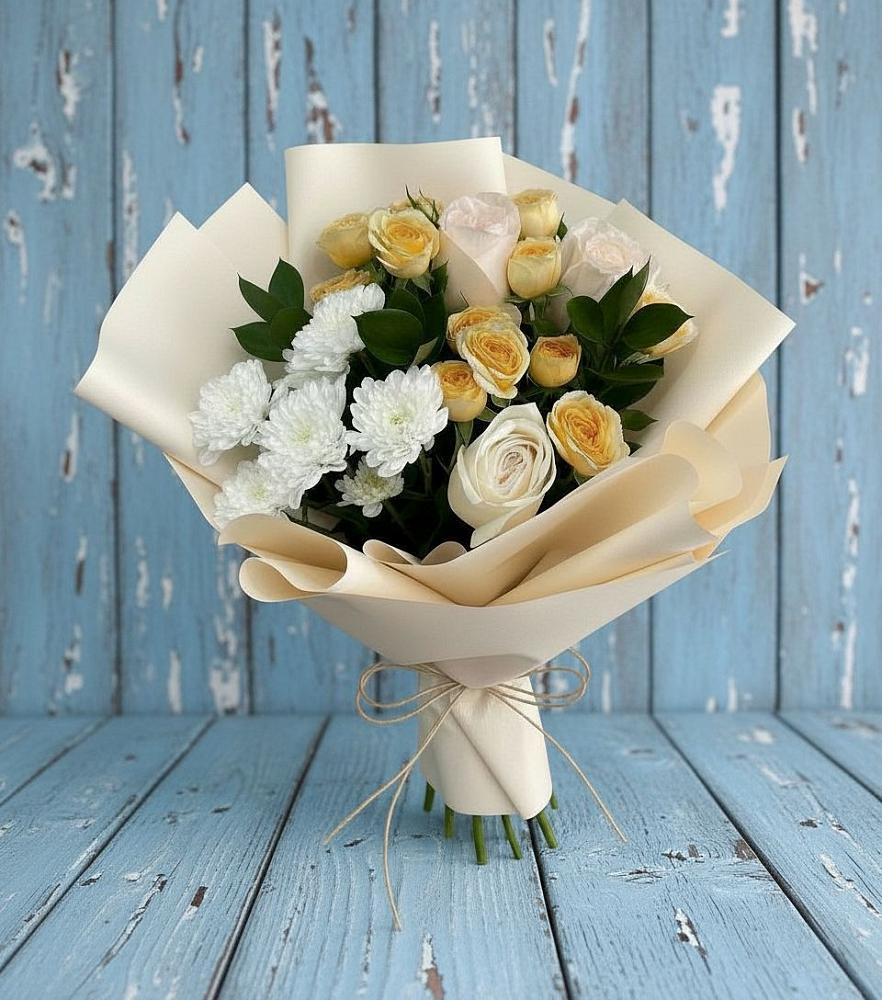 Букет цветов из: Розы и Хризантемы в Туме