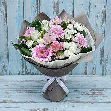Букет цветов из:  Герберы, Альстромерии и Хризантемы в Туме