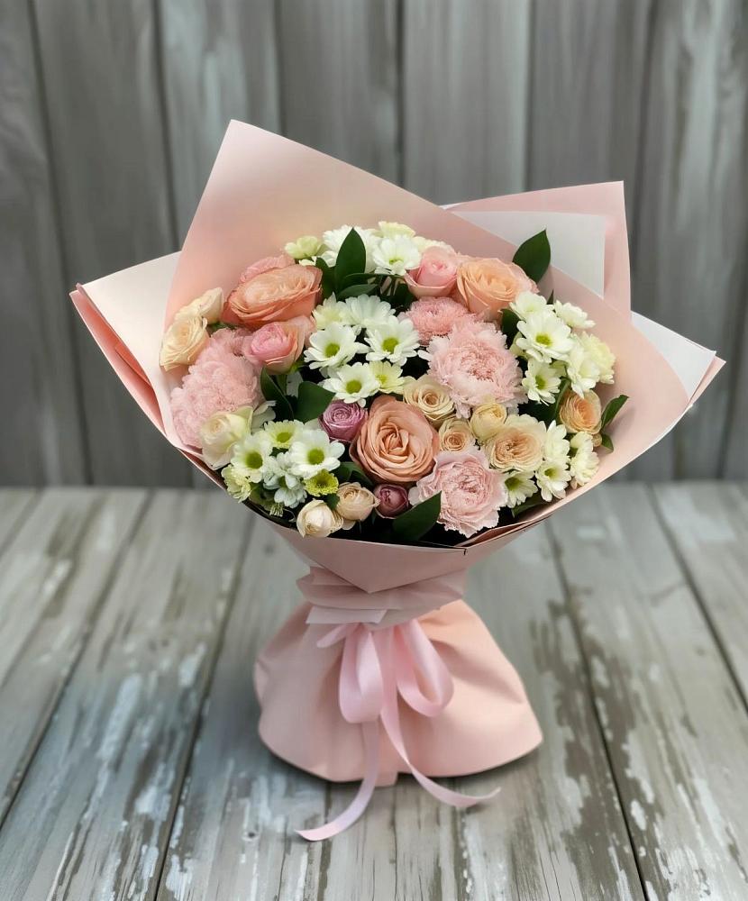 Букет цветов из: Гвоздики, Розы и Хризантемы в Туме