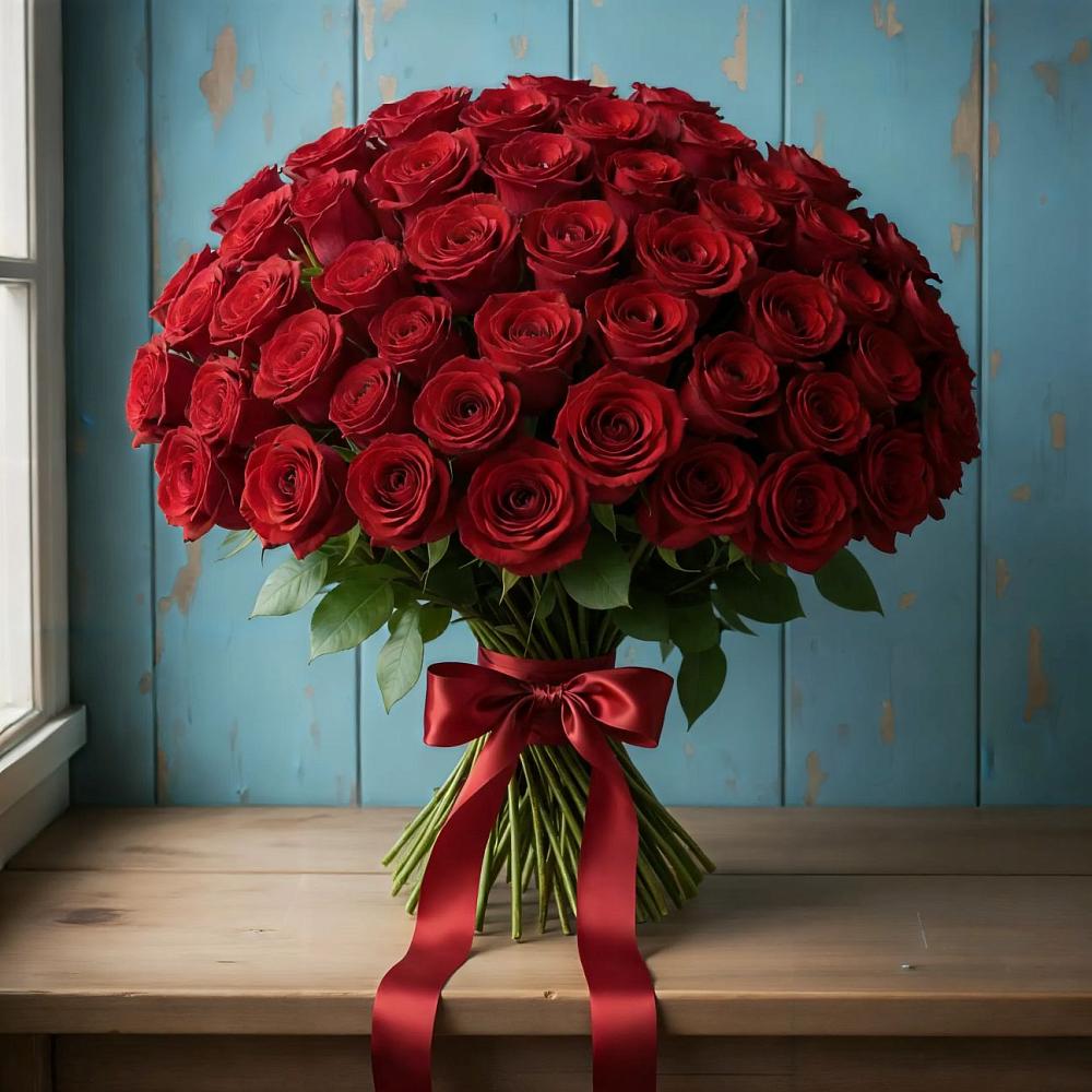 Букет Красные розы Блэк Меджик в Туме