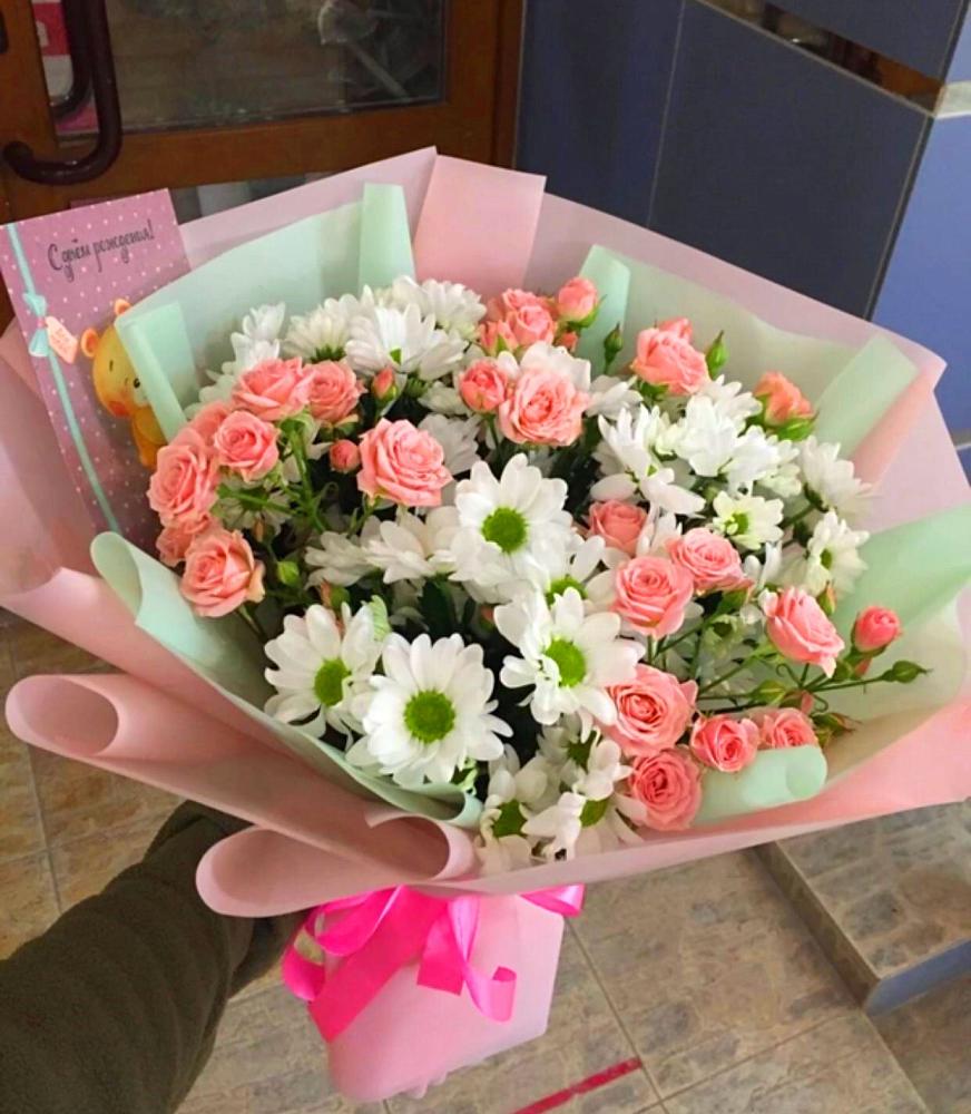 Букет цветов из: Розы и Хризантемы в Туме