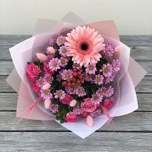 Букет цветов из:  Розы, Герберы и Хризантемы в Туме