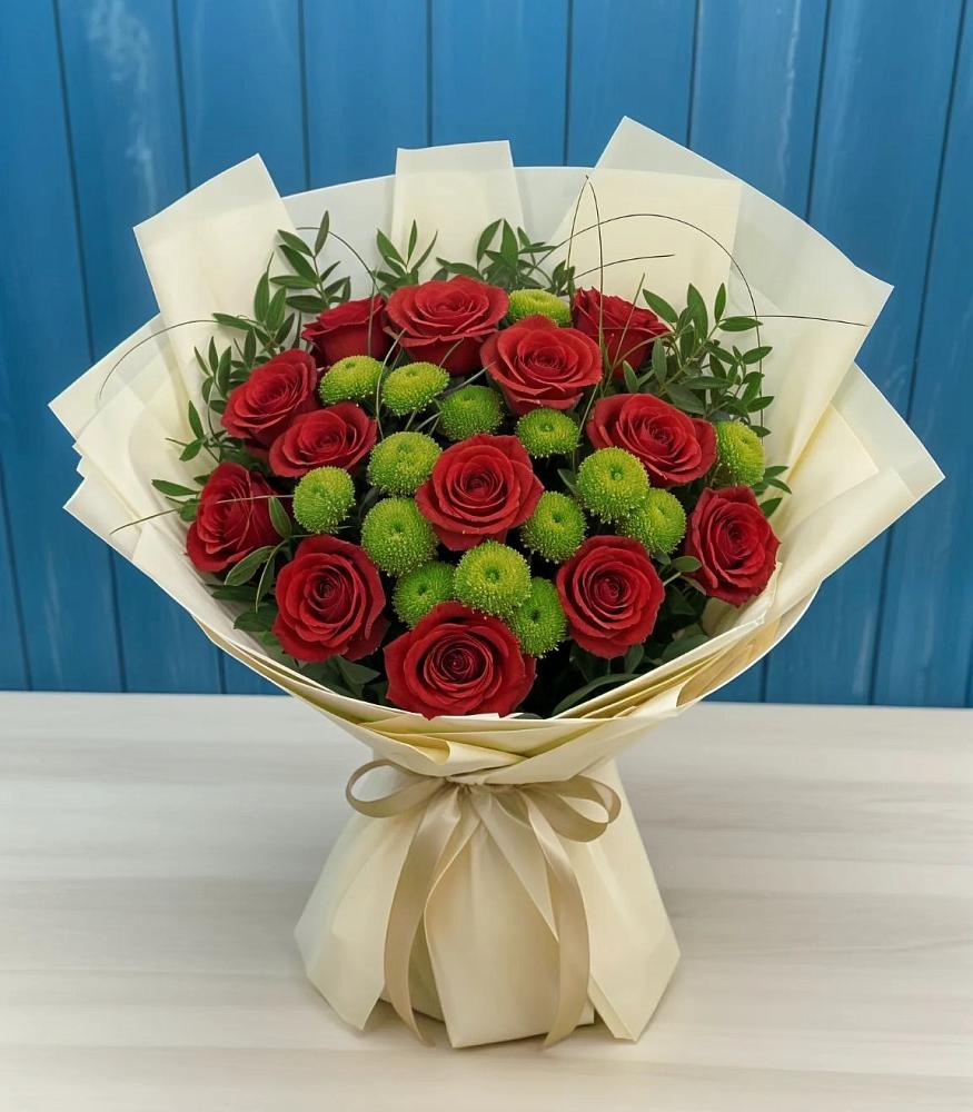 Букет цветов из: Розы и Хризантемы в Туме